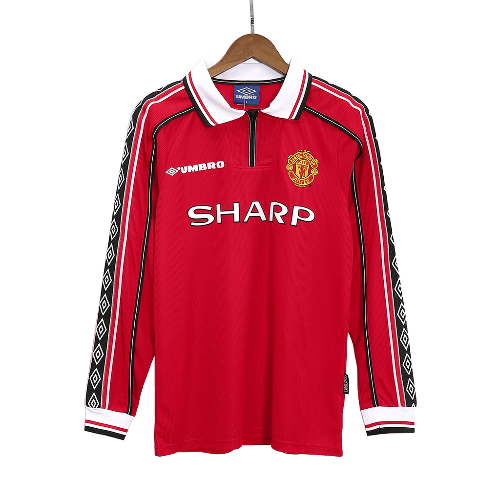 Retro Manchester United Home Long Sleeve Jersey 1998/00