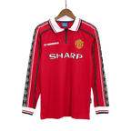 Retro Manchester United Home Long Sleeve Jersey 1998/00
