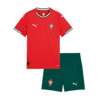Portugal Home Soccer Jersey Kit 2025 Kids(Jersey+Shorts)