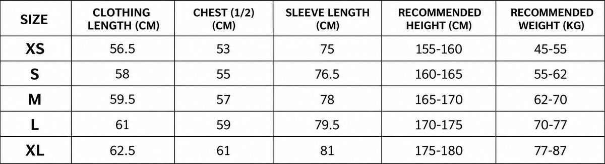 Size chart
